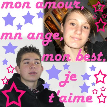 mn amour,ma vie,mon chéri,mn ange,mn rayon de soleil,mn coeur,celui ki fé le + souven coulé mes larmes é ki me rend la + eureuse!!